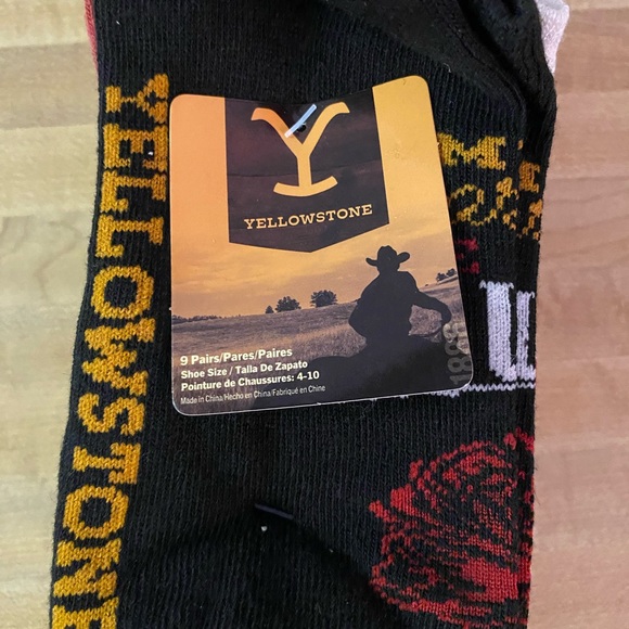 New 9 Pairs of Yellowstone Theme Socks.. No Show Socks.Size 4-10 - Picture 1 of 10